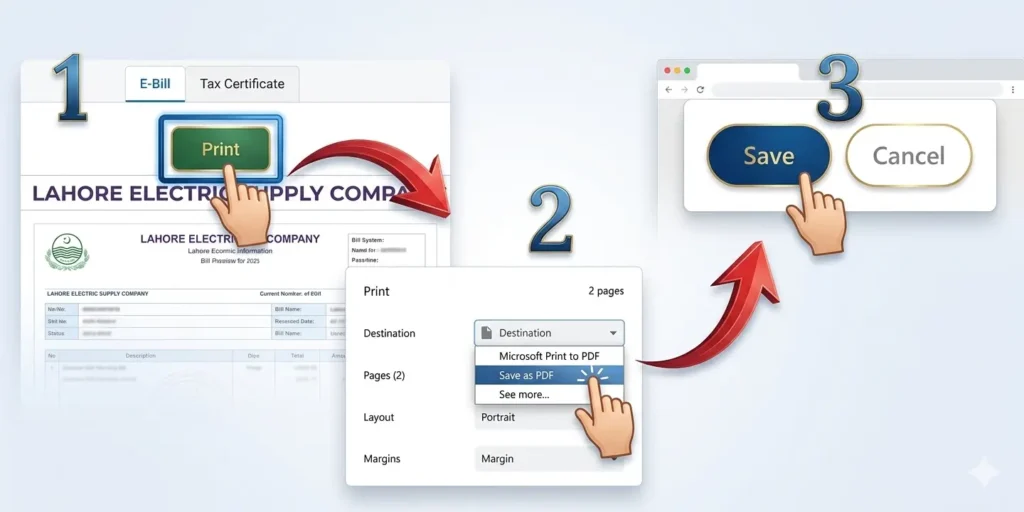 steps to download mepco bill